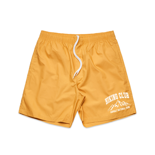 "Hiking Club" Nylon Shorts - Mustard Yellow
